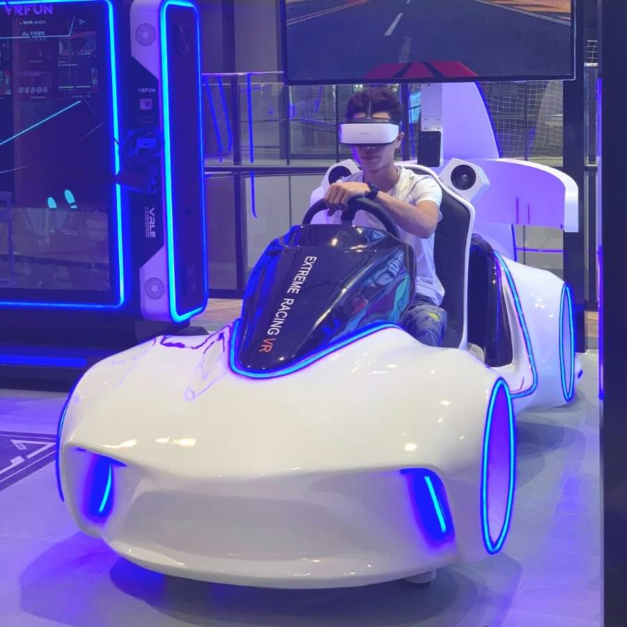 LEKE VR Flash Racing Simulador Realidad virtual Niños Parque temático Movimiento Coche Experiencia Juegos Simulador
