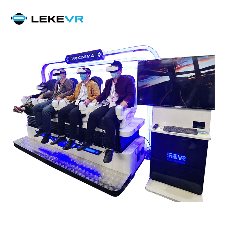 LEKE VR Máquina de juego 9D Motion Cinema Chiar Parque de atracciones de realidad virtual Egg Chiar 4 Seat Silla de cine